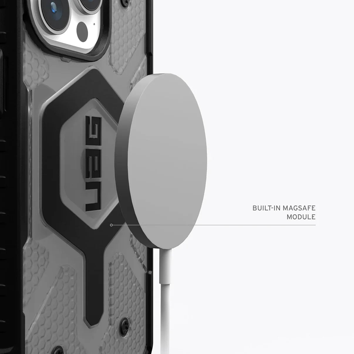 iPhone UAG Pathfinder Magsafe Clear Case - Smoky Black