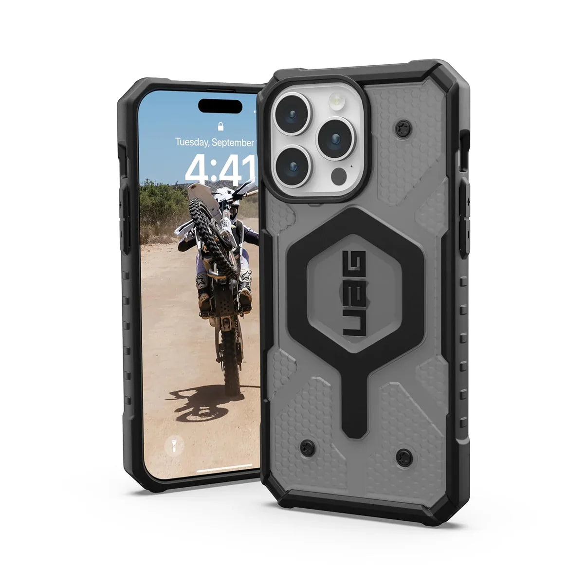 iPhone UAG Pathfinder Magsafe Clear Case - Smoky Black