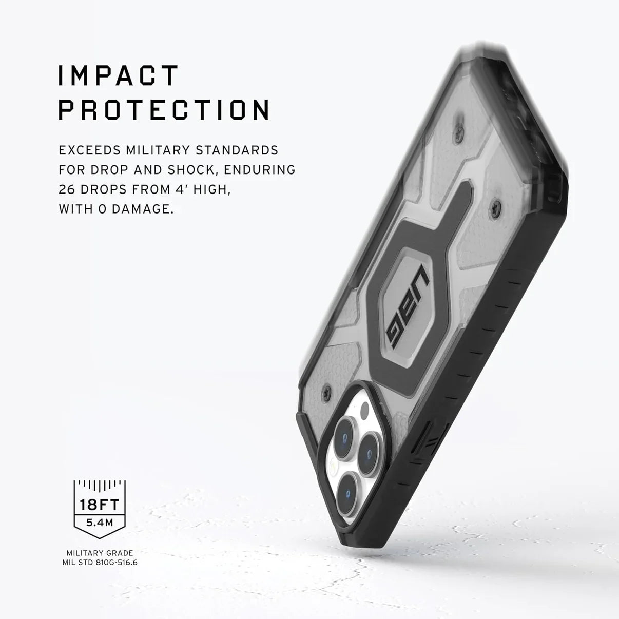 iPhone UAG Pathfinder Magsafe Clear Case - Smoky Black